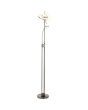 Searchlight Gio EU1024SNCC brandende staal kleurige uplighter van twee kantelbare halve circels en rond leeslampje aan een flexibele arm