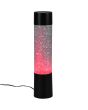 Trio Glitter R50871032 cilindervormige kinderlamp gevuld met water, rondgaande glitters en rood LED licht