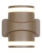 Searchlight Grip 39390GO brandende goudbronzen wandlamp voor de badkamer met up en downlight en twee lichtgevende randen
