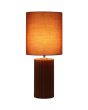 Searchlight Groove EU22353OR brandende oranje tafellamp van keramiek en kap van textiel