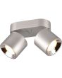 Trio Guayana 651000207 staal kleurige dubbele richtbare spot met reflector, opgebouwd