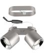 Trio Guayana 651000207 staal kleurige dubbele richtbare spot met reflector met losse onderdelen voor het in en opbouwen