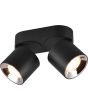 Trio Guayana 651000232 mat zwarte dubbele richtbare spot met reflector, opgebouwd