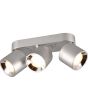 Trio Guayana 651000307 staalkleurige richtbare drie spot met reflectors, opgebouwd
