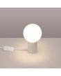 Sollux Halo SL.1721 brandende tafellamp met beige geribbelde voet en wit glazen lampenkap