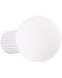 Sollux Halo SL.1707 wit geribbelde wandlamp met wit bolvormig glazen kap