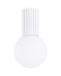 Sollux Halo SL.1708 wit geribbelde plafondlamp met wit bolvormig glazen kap