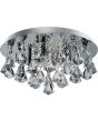 Searchlight Hanna 2204-4CC chromen plafondlamp voor de badkamer met hangende kegelvormige kristallen