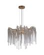 Searchlight Heritage 10425-5GO goud kleurige kroonluchter met glazen pegels