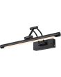 Searchlight Herron 96510-45BK brandende zwarte oplaadbare schilderijlamp met instelbare lichtkleur en scharnierende arm