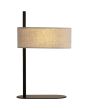 Searchlight Hessian EU30501BK brandende zwarte tafellamp met dunne ovale kap van linnen