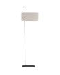 Searchlight Hessian EU30502BK zwarte vloerlamp met dunne ovale kap van linnen