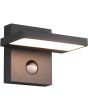 Trio Horton 226369142 antraciet grijze wandlamp voor buiten met kantelbaar brandend lichtpaneel en bewegingsmelder