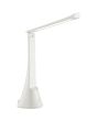 Brandende Brilliant Idana witte oplaadbare bureaulamp van 37 cm hoog met kantelbare langwerpige kop en touchdimmer op de voet