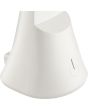 Detailfoto van de touchdimmer van de Brilliant Idana witte oplaadbare bureaulamp van 37 cm hoog met kantelbare langwerpige kop en touchdimmer op de voet