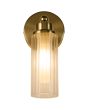 Searchlight Imperial 29981SB brandende badkamerlamp met hangende ribbelglazen kap en mat messing wandplaatje