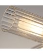 Searchlight Imperial 29984BK detailfoto van het glas van de zwarte plafondlamp voor de badkamer met vier cilindervormige kappen van ribbelglas
