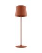 Brilliant Kaami terracotta kleurige tafellamp op batterijen voor buiten van 37cm hoog met geel metalen kapje