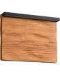 Trio Kalea 255510130 wandlamp met ruw houten wandplaat met zwart metalen lichtbalk erboven