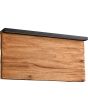 Trio Kalea 255519130 wandlamp met ruw houten wandplaat met zwart metalen lichtbalk erboven