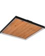 Trio Kalea 655510130 vierkante plafondlamp met houten plank en lichtbalken rondom