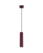 bordeauxrood geribbeld buisvormige hanglamp met een diameter van 65 mm en kaphoogte van 30 cm