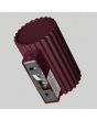 bevestiging van bordeauxrood geribbelde wandlamp van 10cm hoog met GU10 spotje