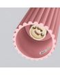 binnenzijde met gu10 fitting van de roze geribbelde plafondlamp Karbon met een diameter van 7 cm en een hoogte van 10 cm