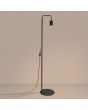 brandende zwarte leeslamp Karbon van 160 cm hoog met een geribbeld spotje
