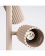 binnenzijde spotje met gu10 fitting van de taupe kleurige metalen vloerlamp met drie geribbelde spotjes met een diameter van 65 mm aan een stang van 155 cm hoog