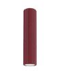 bordeauxrood geribbelde buisvormige plafondlamp van 40cm hoog met GU10 spotje