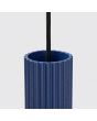 bovenzijde kapje van de ultramarijn blauw geribbeld buisvormige hanglamp met een diameter van 65 mm en kaphoogte van 30 cm