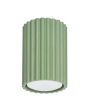 saliegroen geribbelde plafondlamp Karbon met een diameter van 7 cm en een hoogte van 10 cm met een GU10 lampje