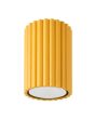 geel geribbelde plafondlamp Karbon met een diameter van 7 cm en een hoogte van 10 cm met een GU10 lampje