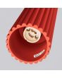 binnenzijde met GU10 fitting van de rood geribbelde plafondlamp Karbon met een diameter van 7 cm en een hoogte van 10 cm
