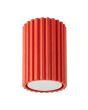rood geribbelde plafondlamp Karbon met een diameter van 7 cm en een hoogte van 10 cm met een GU10 lampje