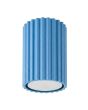 lichtblauw geribbelde plafondlamp Karbon met een diameter van 7 cm en een hoogte van 10 cm met een GU10 lampje