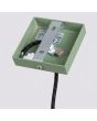 plafondplaatje van de saliegroen geribbeld buisvormige hanglamp Karbon met een diameter van 65 mm en kaphoogte van 30 cm
