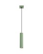 saliegroen geribbeld buisvormige hanglamp Karbon met een diameter van 65 mm en kaphoogte van 30 cm