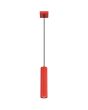 rood geribbeld buisvormige hanglamp Karbon met een diameter van 65 mm en kaphoogte van 30 cm