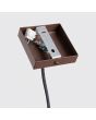 plafondplaatje van de bruin geribbeld buisvormige hanglamp Karbon met een diameter van 65 mm en kaphoogte van 30 cm