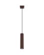 bruin geribbeld buisvormige hanglamp Karbon met een diameter van 65 mm en kaphoogte van 30 cm