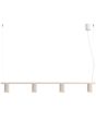 beige langwerpige hanglamp Karbon van 122 cm lang met vier geribbelde spots van 65mm in diameter