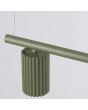 bovenzijde spotje van de olijfgroen langwerpige hanglamp Karbon van 122 cm lang met vier geribbelde spots van 65mm in diameter