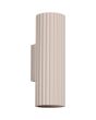 Sollux Karbon taupe kleurige up down wandlamp van 20 cm hoog met geribbelde buis
