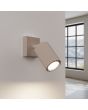 Brandende Sollux Karbon taupe kleurige spot van 16 cm diep met geribbelde spot met GU10 lamp