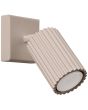 Sollux Karbon taupe kleurige spot van 16 cm diep met geribbelde spot met GU10 lamp