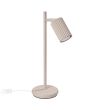 Sollux Karbon taupe kleurige tafellamp van 43 cm hoog met een geribbeld cilindervormig spotje met GU10 lamp