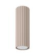 Sollux Karbon taupe kleurige geribbelde cilindervormige plafondlamp van 20 cm hoog met een GU10 LED lamp