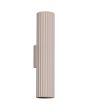 Sollux Karbon taupe kleurige up down geribbelde buisvormige wandlamp van 30 cm hoog voor twee GU10 lampen